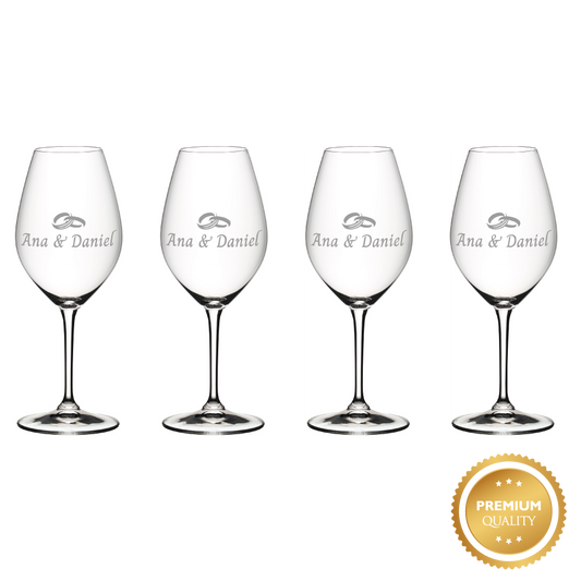 Pack de 4 de copas Riedel personalizadas para vino tinto