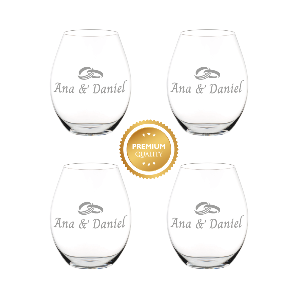 Pack de 4 copas Riedel personalizadas para vino blanco/cava – Copas Grabadas