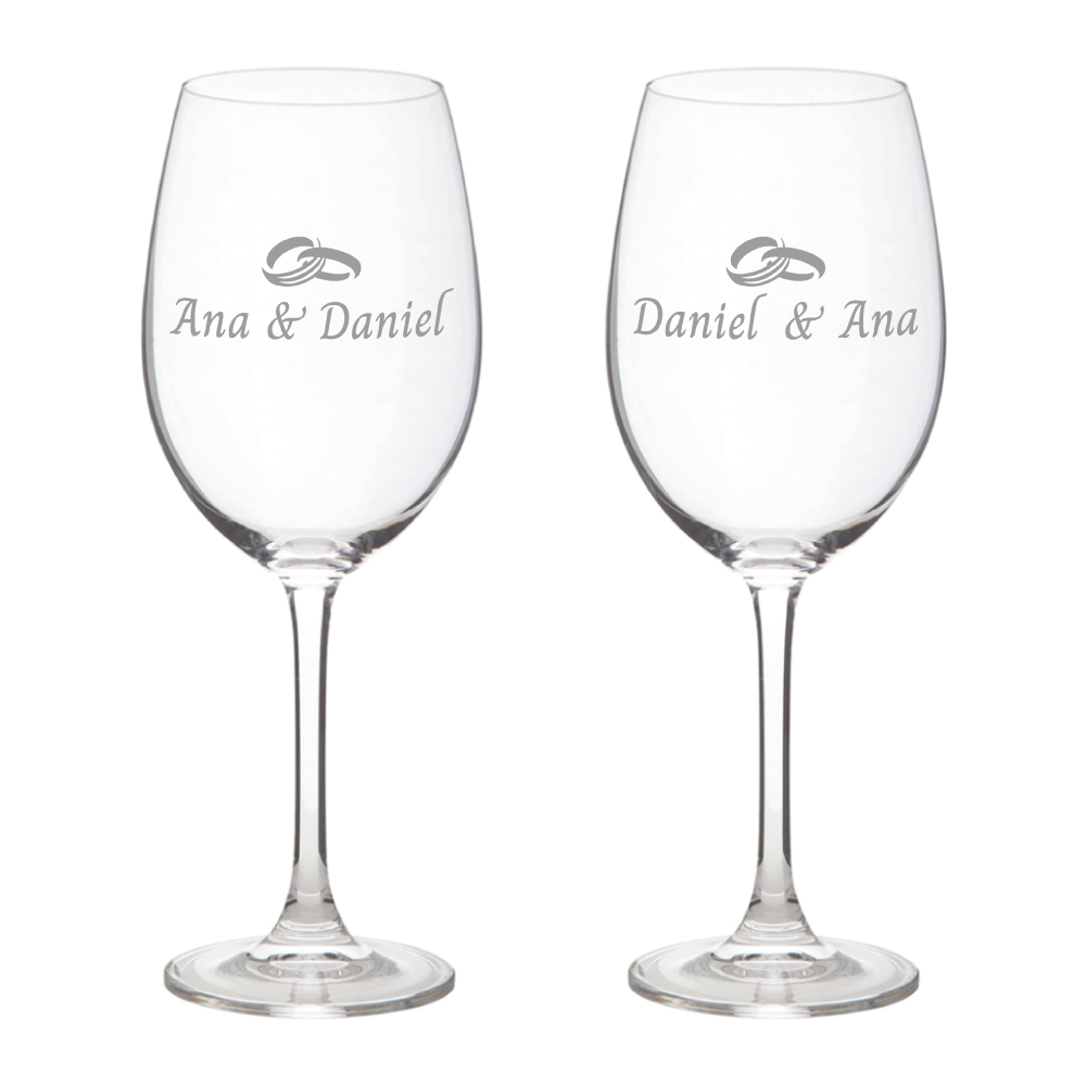 Pareja de copas de vino personalizadas